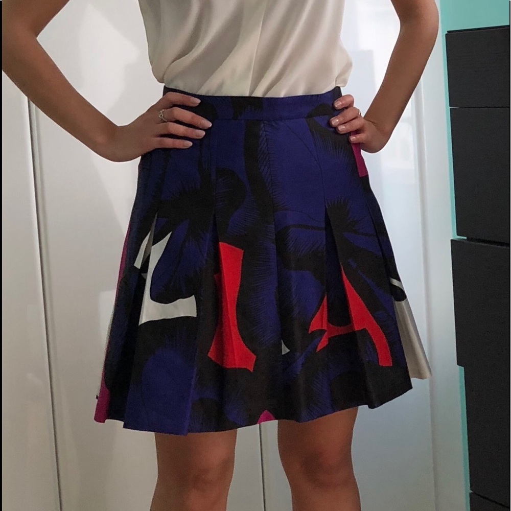 Diane Von Furstenberg A-Line Skirt in Blue, Black, Red, White